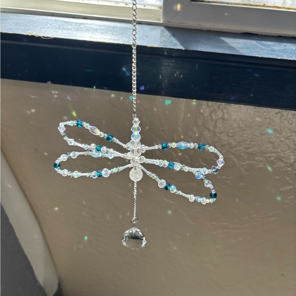Crystal Beaded Dragonfly Suncatcher. - Picture 6 of 11